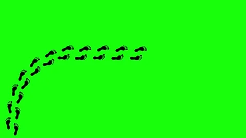 Zigzag human footprint Stock Footage 274306682