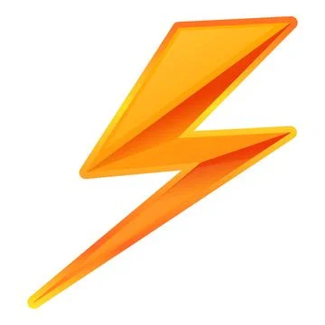 Zigzag lightning bolt icon, cartoon style Stock Illustration