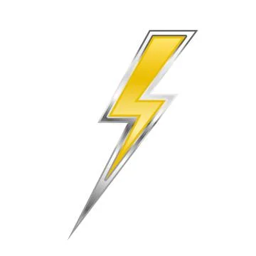 Zigzag lightning bolt - yellow power sign Stock Illustration