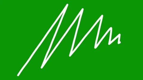 Zigzag line animating being drawn by an invisible pencil on green screen. 스톡 동영상 334701257