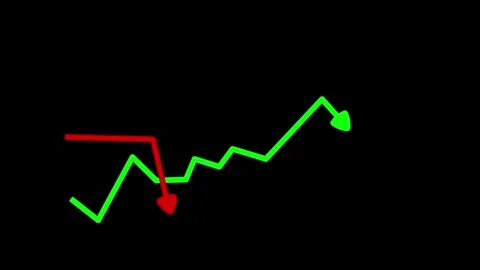 Zigzag Line Graph Chart Trends Animation, A black background with a zigzag .. Stock-Footage 304264241