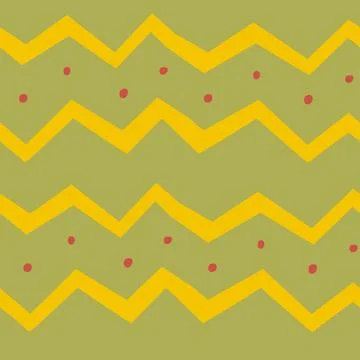 Zigzag line on green background, Classic pattern for fabric design. Stock Illustration