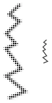 Zigzag Line Halftone Dotted Icon Stock Illustration