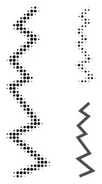 Zigzag Line Halftone Dotted Icon Illustrazione stock
