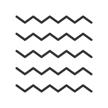 Zigzag line set, icon in line design. zigzag, lines, pattern, abstract Illustrazione stock
