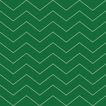 Zigzag lines. Simple geometric Christmas pattern. Green and champagne colors Stock Illustration