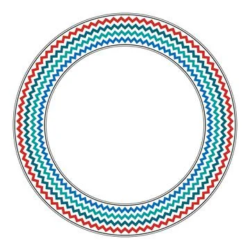 Zigzag pattern, circle frame in ancient Egypt color style Stock Illustration