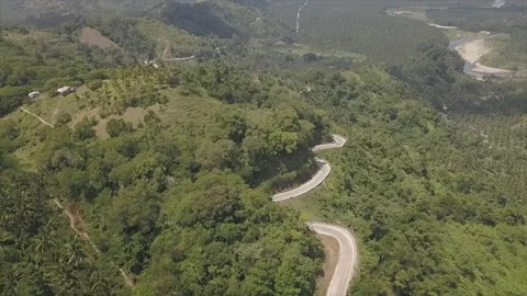 Zigzag road in Lebak, Sultan Kudarat, Philippines Stock Footage 146198534