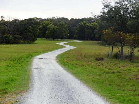 The Zigzag road to the woods Stock Photos