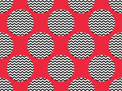 Zigzag seamless pattern with black and red color. Abstract geometric backgrou Illustrazione stock