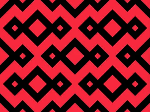 Zigzag seamless pattern with black and red color. Abstract geometric backgrou Stock Illustration