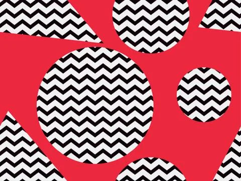 Zigzag seamless pattern with black and red color. Abstract geometric backgrou Stock Illustration