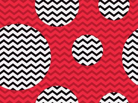 Zigzag seamless pattern with black and red color. Abstract geometric backgrou Illustrazione stock