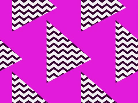 Zigzag seamless pattern with black and violet color. Abstract geometric backg Stock Illustration