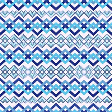Zigzag seamless pattern in blue Stock Illustration