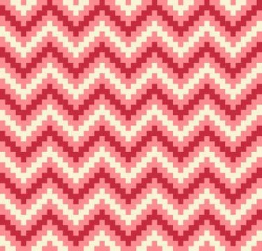 Zigzag seamless pixel pattern Stock Illustration