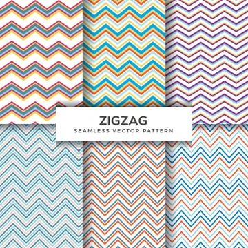 Zigzag Seamless Vector Patterns Stock Illustration
