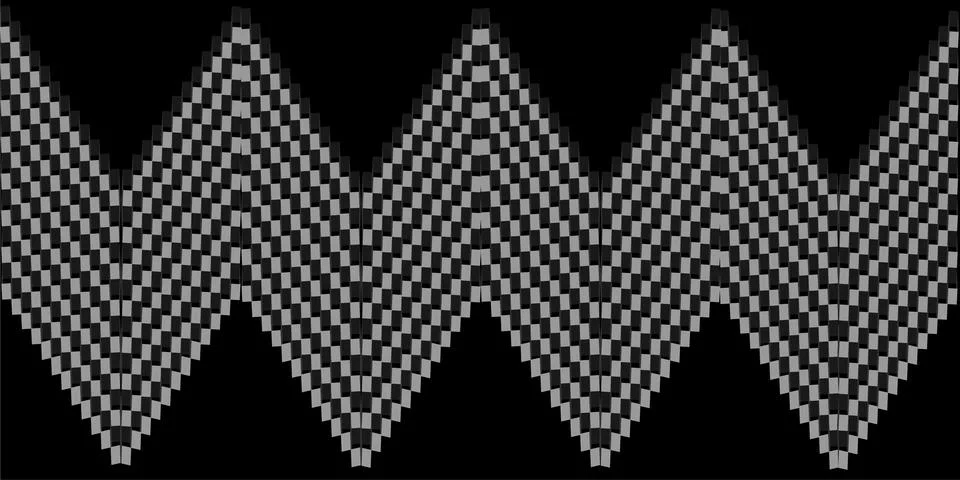 Zigzag shape black and white small squares background Illustrazione stock