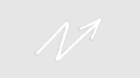 Zigzag shape hand drawn white arrow doodle animation on transparent background. Stock Footage 337121139