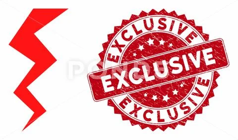 Zigzag Strike Icon with Grunge Exclusive Seal Stock Illustrationen