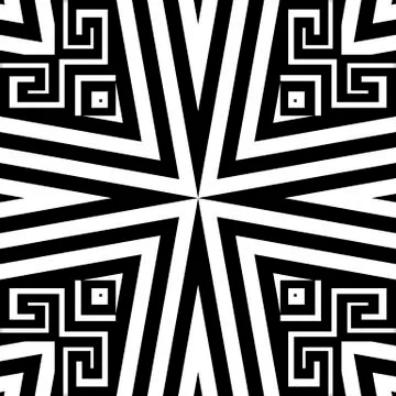 Zigzag striped greek vector seamless pattern. Black and white zig zag stripes 스톡 일러스트