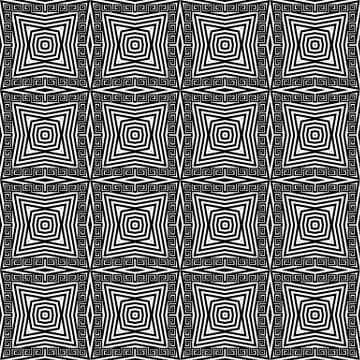 Zigzag striped greek vector seamless pattern. Black and white zig zag stripes 스톡 일러스트