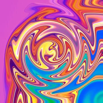 Zigzag swirling liquid colors diffusion background of neon vivid paints Stockillustratie