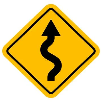 Zigzag traffic sign vector illustration background Stock Illustration