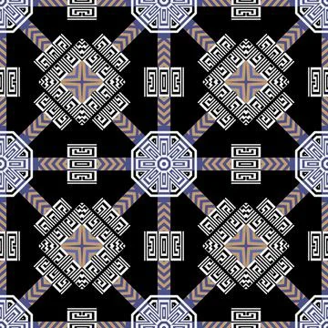 Zigzag vector seamless pattern. Abstract tribal ethnic greek style background イラスト素材