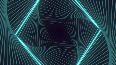Zigzagging blue lines and rectangular black shapes in 3d geometric pattern Stock Footage 289235644