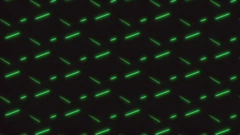 Zigzagging green lines create dynamic pattern on black background Stock Footage 289233535