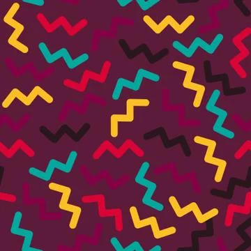 Zigzags in memphis style Stock Illustration