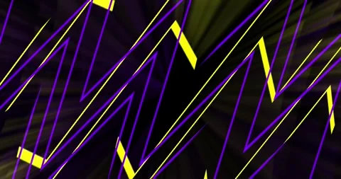 Zigzags of purple and yellow rays of light Stock Footage 242586870