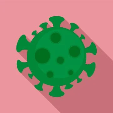 Zika virus microscope icon, flat style Illustrazione stock