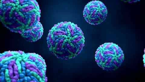 Zika virus particles, animation Stock Footage 178497842
