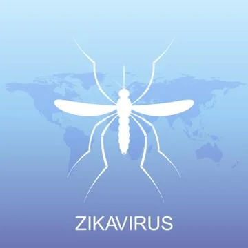 Zika virus pattern wallpapers with World Map. Zika virus mosquito bite Stock Illustration