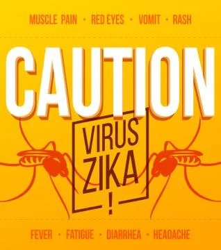 Zika Virus poster concept. Warning caution Zika virus disease. Vector 스톡 일러스트