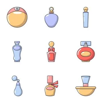 Zilch icons set, flat style 스톡 일러스트