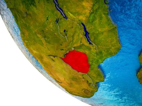 Zimbabwe on 3D Earth Stock Photos