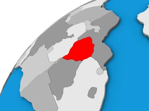 Zimbabwe on 3D globe Stock Photos