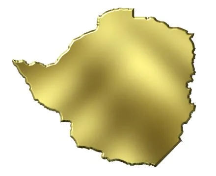 Zimbabwe 3d golden map Stock Illustration