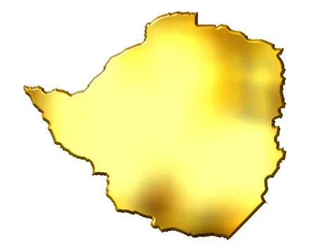 Zimbabwe 3d Golden Map Stock Illustration
