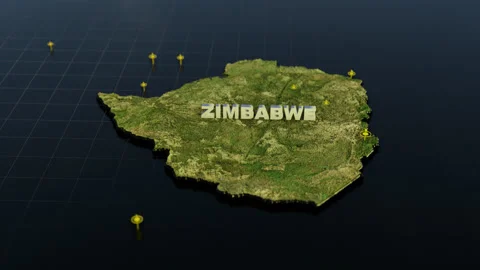 Zimbabwe 3D Map With Animation Stock Footage 311536895