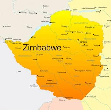Zimbabwe Abstract vector color map of Zimbabwe country Copyright: xZoonar.... Stock Photos