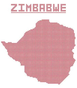 Zimbabwe Africa Dot Map Stock Illustration