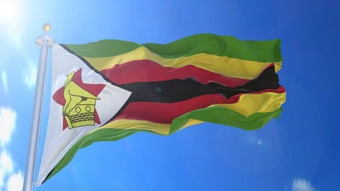 Zimbabwe animated flag pack in 3D and isolated background Video stock 119930958