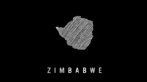 Zimbabwe country map with scribble drawing effect Video stock 329682815