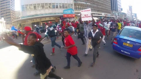 Zimbabwe demonstration Stock-Footage 104980345