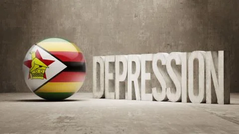 Zimbabwe Depression Concept Stock Illustration
