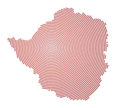 Zimbabwe dotted map. Digital style shape of Zimbabwe. Tech icon of the coun.. Stock Illustration
